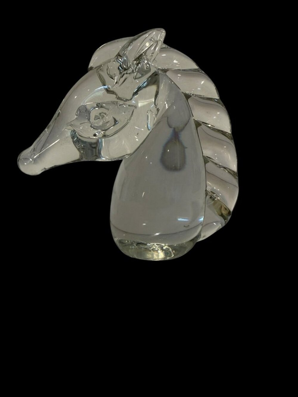 Vintage Art Glass Horse Equestrian Paperweight 4 3/8"(H)x3 1/8"(W)